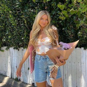 Vrg Grl Tie Top Floral Corset Tank Top